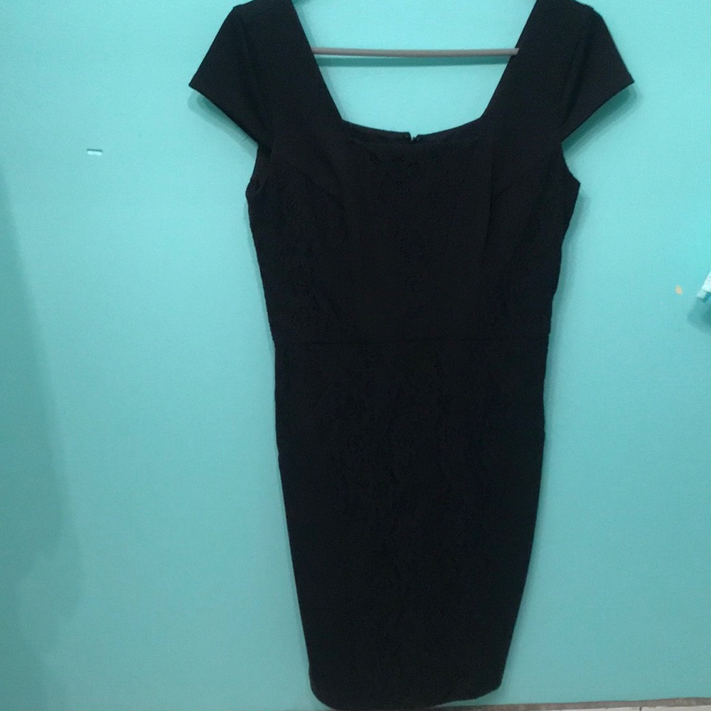 The Limited Black Dress with Lace Paneling